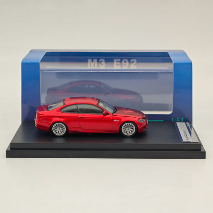 Modèle réduit de voiture moulée sous pression BMW E92 M3 rouge métallisé, édition limitée, 1/64 