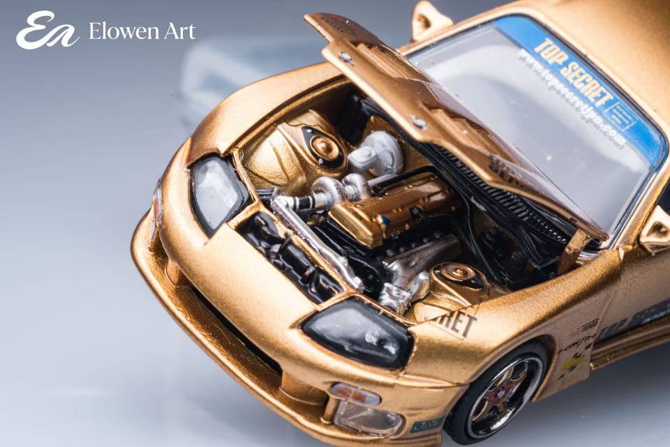 Pre order Elowen Art 1/64 topSecret A80 Supra MK4 GT300 Openable lid Diecast Model Car Limited Collection