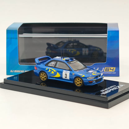 1/64 Hobby Japan SUBARU IMPREZA WRC 1997 #3 TOUR DE CORSE(Winner) Blue Diecast