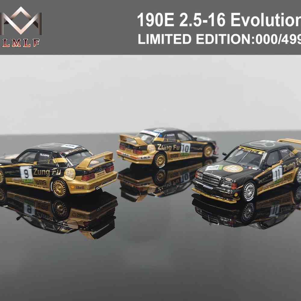 Fine Works 1:64 Mercedes Benz 190E 2.5-16 EVO2 DTM Racing Version Miniature Diecast Toys Car Models Collection Gifts