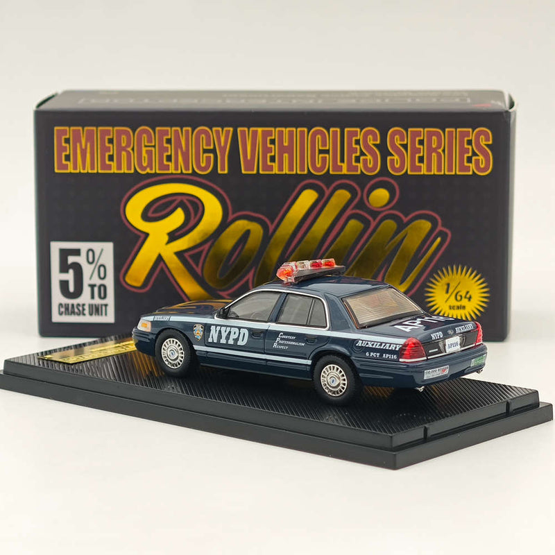 Rollin 1:64 Ford CV NYPD/LAPD Police Car Victoria Crown Diecast Toys Car Models Miniature Hobby Collectible Gifts