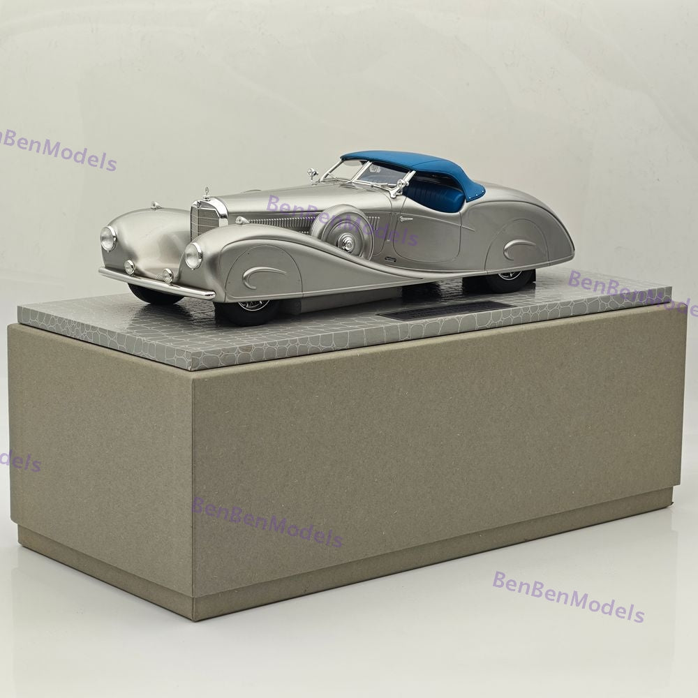 1/18 AMC Mercedes Benz 540K W29 Silver Stromlinien Roadster Erdmann & Rossi 1936