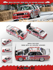 MOKE 1:64 Alloy Model - E30 M3 DTM - style. 1992 SPA 24 Hrs Winner No.5 Livery, 7 - Eleven Livery, 1991 Macau PLATZ "WATSON S" PIRRO #6 Livery, All with Openable Hood, for 14+ Hobbyists