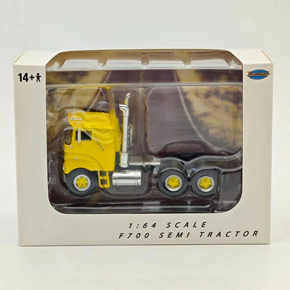 Top Self Replicas 1:64 Scale F700 Semi Tractor Trucks Yellow Diecast Sleeper Model Car