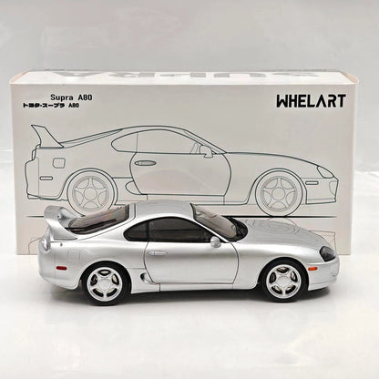 WHELART 1/18 Supra A80 RHD Silver Coupe Full-open type Diecast Model Car Limited Collection