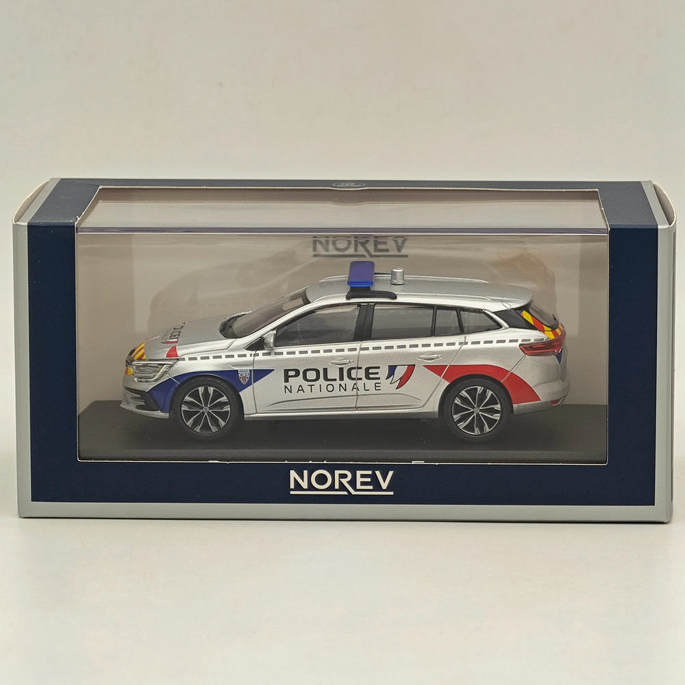 1/43 Norev Renault Megane Estate 2022 Police Nationale CRS Silver Diecast Model