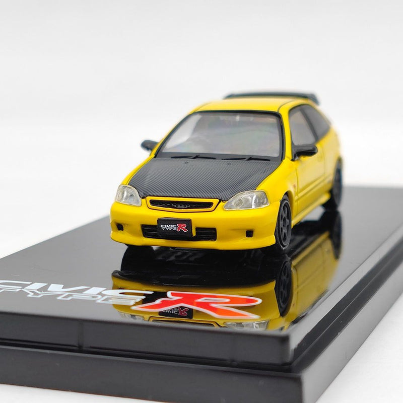 Hobby Japan HJ642016EY 1/64 Honda Civic TYPE R (EK9) With Engine Diecast Display Model Toys Gift