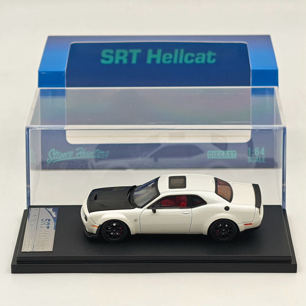 1:64 SH Dodge SRT Hellcat Muscle Sports White Carbon Model Diecast Metal Car