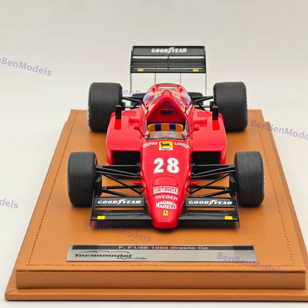 1/18 Tecnomodel Ferrari F1 86 #28 1986 BRAZILIAN GP STEFAN JOHASSON Red Resin