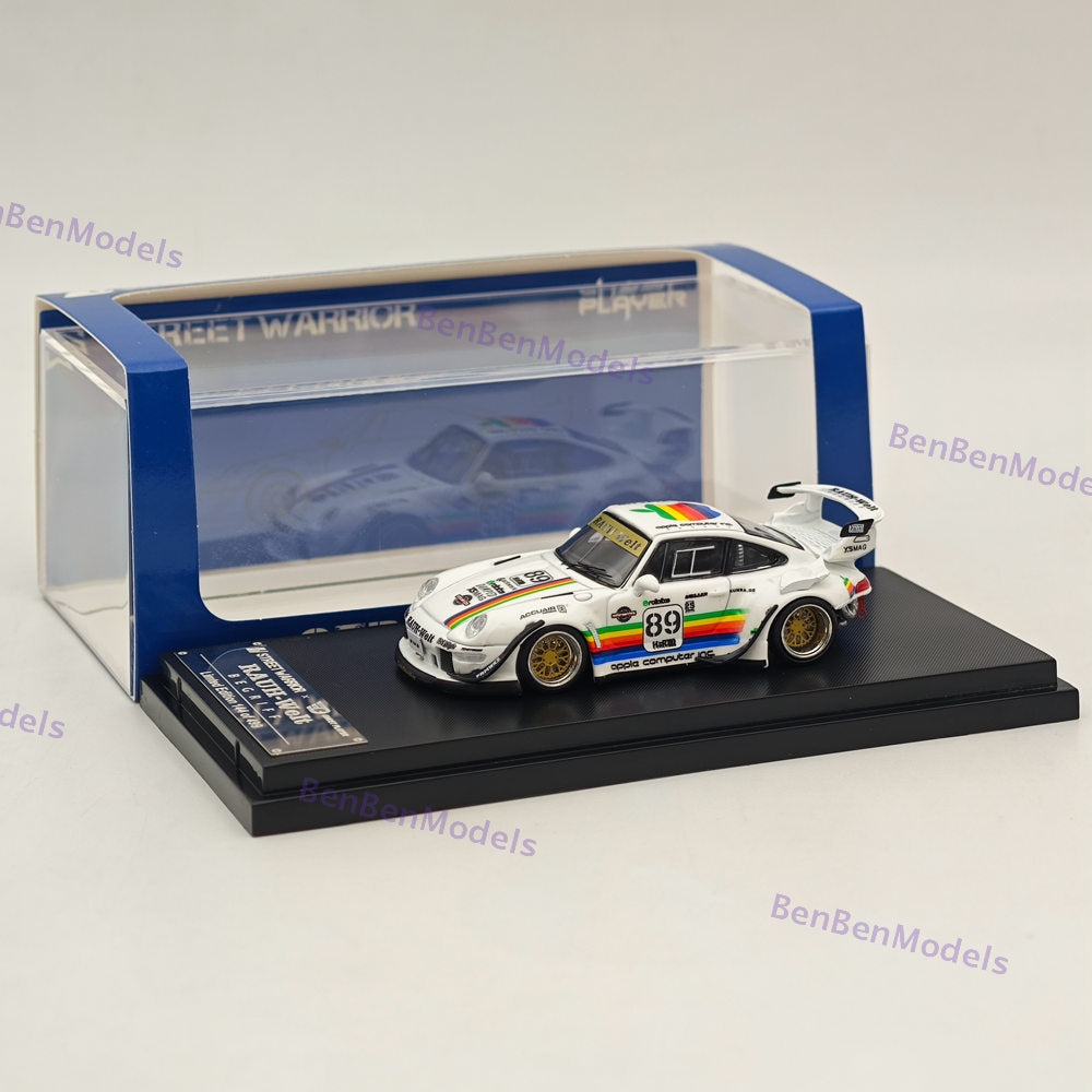 1:64 SW White 911 RWB 993 Apple #89 Racing Sports Model Diecast Metal Car