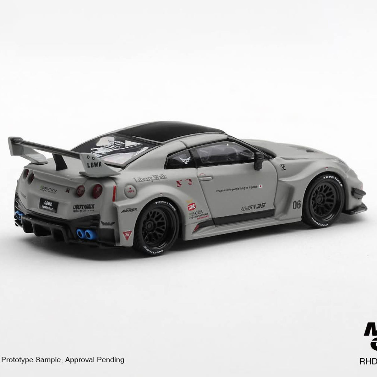 Minigt 1:64 GT R 35gt rr Combat Gray Lbwk Modified Alloy Car Model 1248