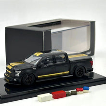 Funny Model 1/64 SHELBY F-150 Shelby Super Snake Pickup Matt Black Gold Stripes Diecast Model Car Collection