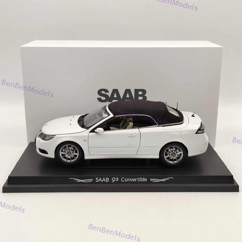 Original 1:18 93 9-3 Convertible Sport Car White Diecast Model Car Limited Edition
