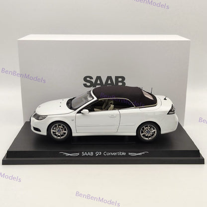 Original 1:18 93 9-3 Convertible Sport Car White Diecast Model Car Limited Edition