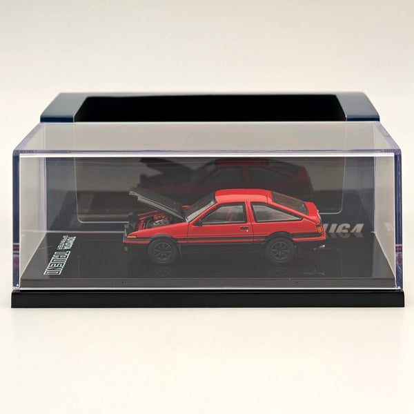 Hobby Japan 1/64 Toyota SPRINTER TRUENO GT APEX(AE86) JDM Style with CARBON BONNET Red HJ641052BRB Diecast Model Car