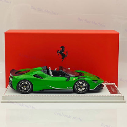 CE 1/18 Ferrari SF90 Spider Supercar Car Green Resin Model Limited Collection