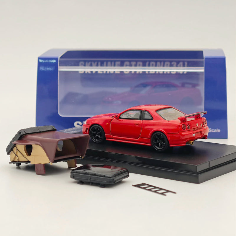 1/64 STREET WARRIOR Nissan Skyline GT-R(R34) Camper Version Red Diecast Models Car Limited Collection