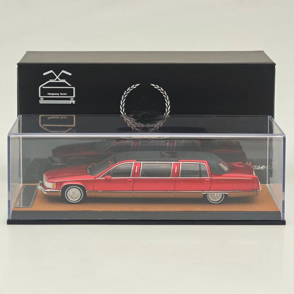 XiaoGuang 1:64 Fleetwood Limousine Red Diecast Collectible Model Car