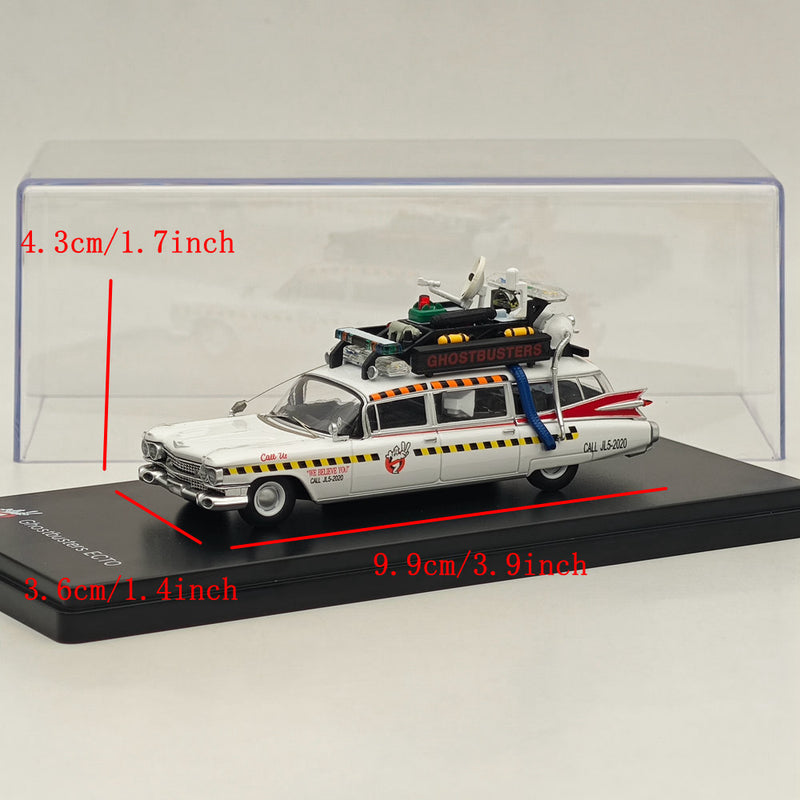 Modèle réduit de voiture miniature moulé sous pression Cadillac Ghostbusters ECTO-1A à l'échelle 1/64 