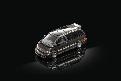 MORTAL 1:64 Classic MPV Previa Van Brown Diecast Toys Model Car Collection Gifts