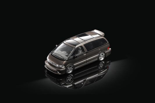 MORTAL 1:64 Classic MPV Previa Van Brown Diecast Toys Model Car Collection Gifts
