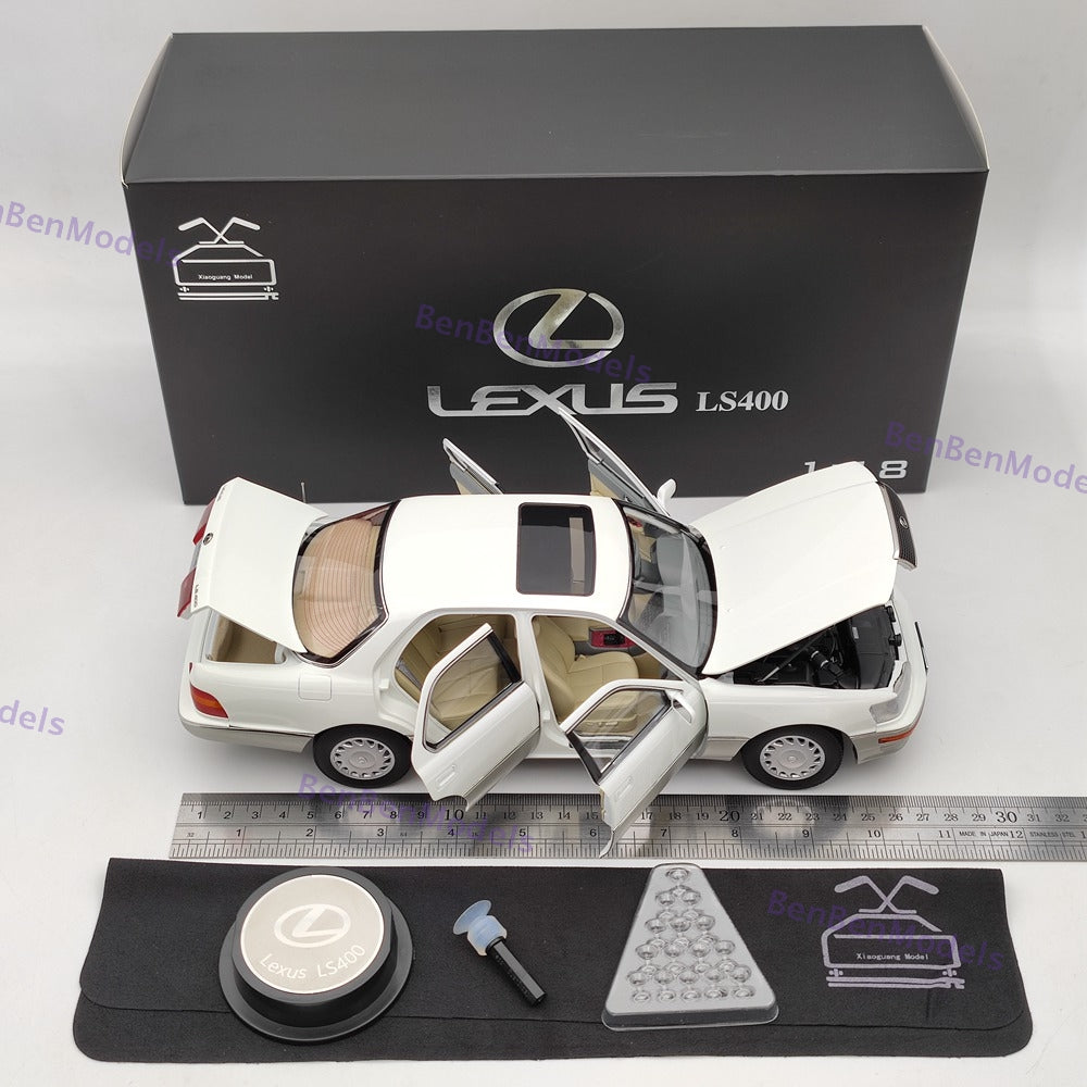 1/18 Toyota Lexus LS400 First Generation White Diecast Model Car Collection Open
