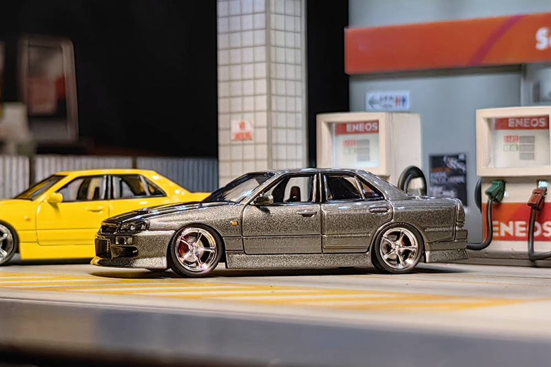 Pre-sale Mortal & OM 1:64 Nissan ER34 uras SKYLINE Miniature Diecast Toys Car Models Hobby Collection Gifts Limited 699