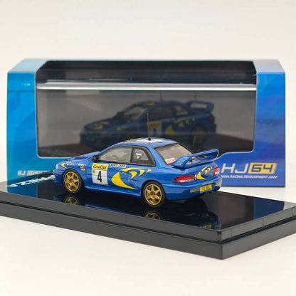 Hobby Japan 1:64 Impreza WRC 1997 #4 Monte-Carlo Winner Diecast HJR642041B Blue