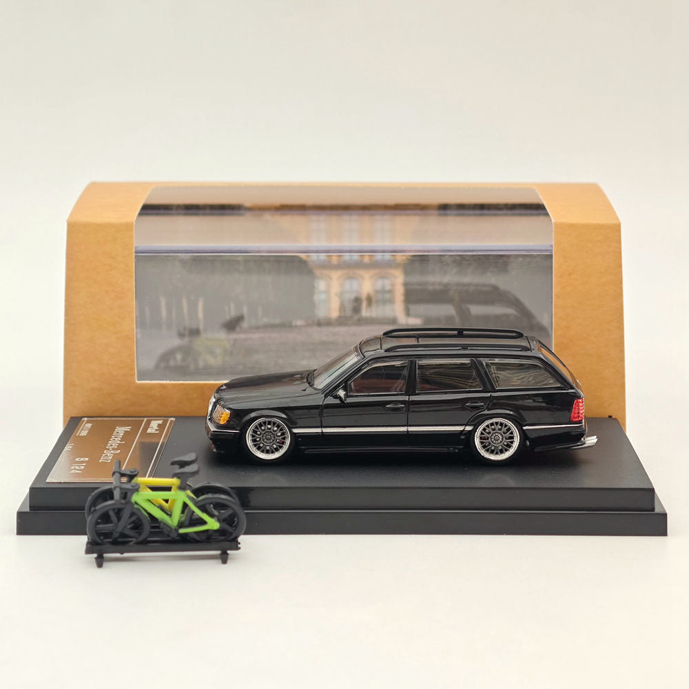 Tout nouveau Mortal 1:64 Mercedes-Benz S124 Travel Diecast Toys Modèles Collection Cadeaux Blanc/Noir 