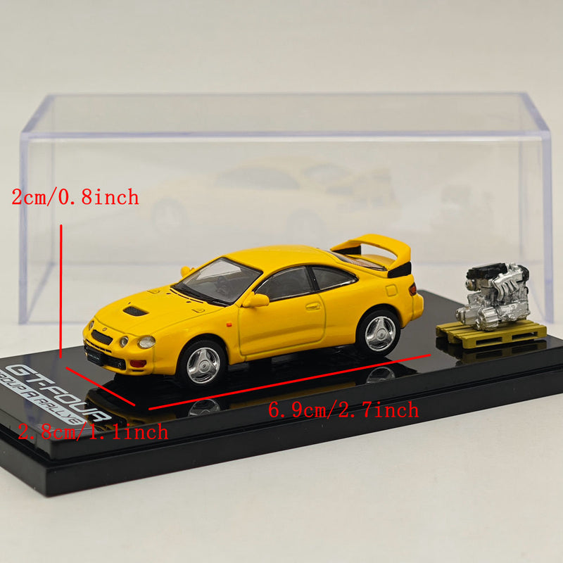 1/64 Hobby Japan Toyota CELICA GT-FOUR WRC Edition (ST205) w/ Engine HJ641064AY Yellow Diecast Models Car Collection Auto Toys Gift