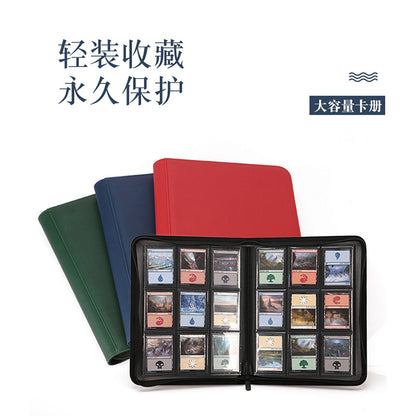 Multi Pocket PU Leather Zipper Card Album for PTCG CCG OCG TCG Sports Trading Cards Storage