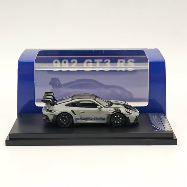 1:64 SW Porsche 992 GT3 RS Racing Sports Grey Diecast Models Car Collection