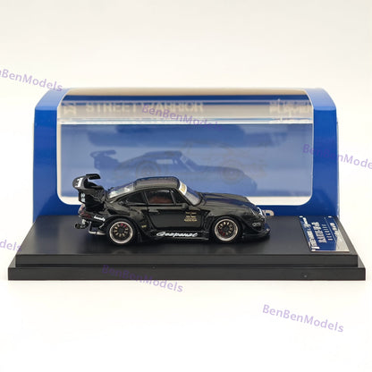 SW 1/64 Porsche RWB 993 Black Sport Car Diecast Model Car Limited Collection