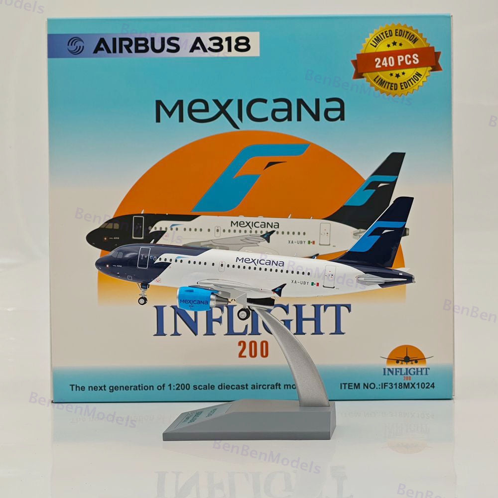 1:200 Mexicana Airbus A318 / XA-UBY / IF318MX1024 / INFLIGHT 200 / WITH STAND
