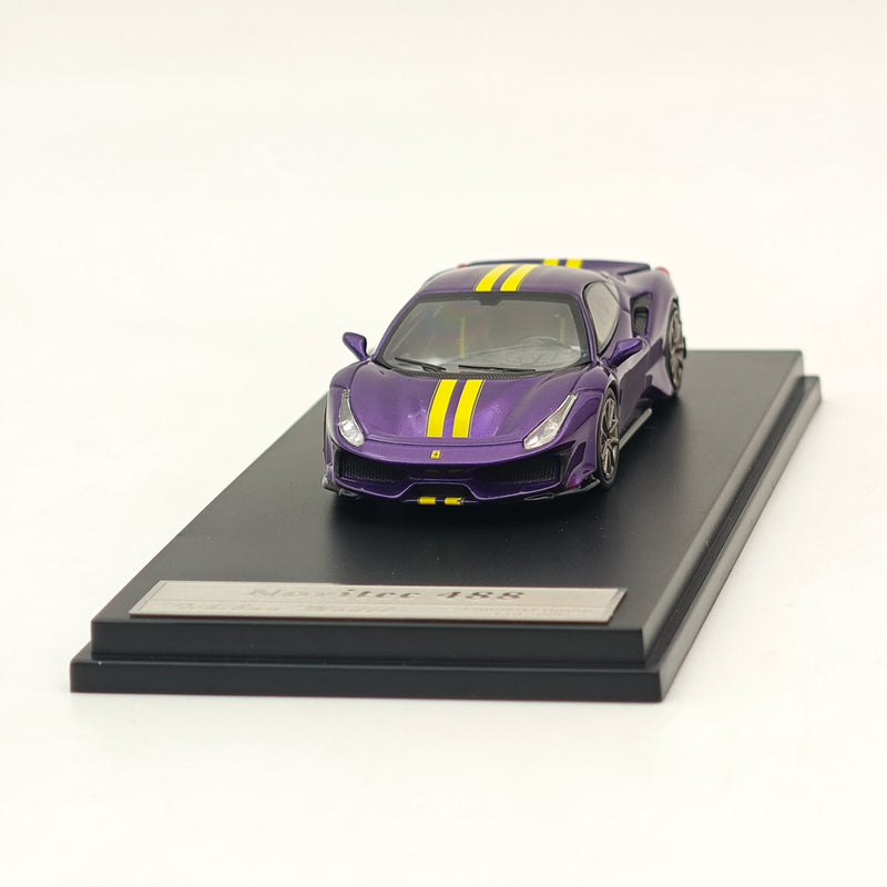 Ichilan 1:64 Ferrari Novitec 488 Pista Purple Super Racing Sports Model Diecast