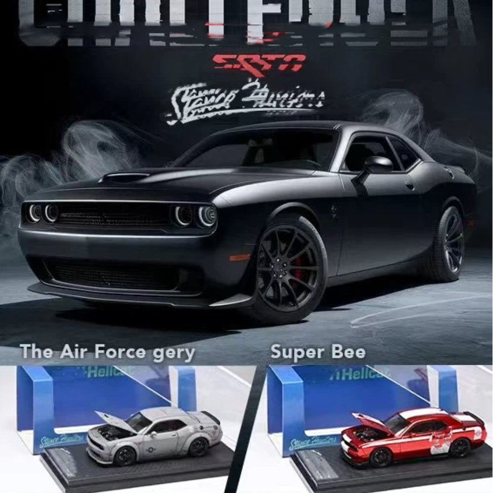SH 1:64 Challenger SRT8 Hellcat Opening Hood Diecast Model Car Limited Edition