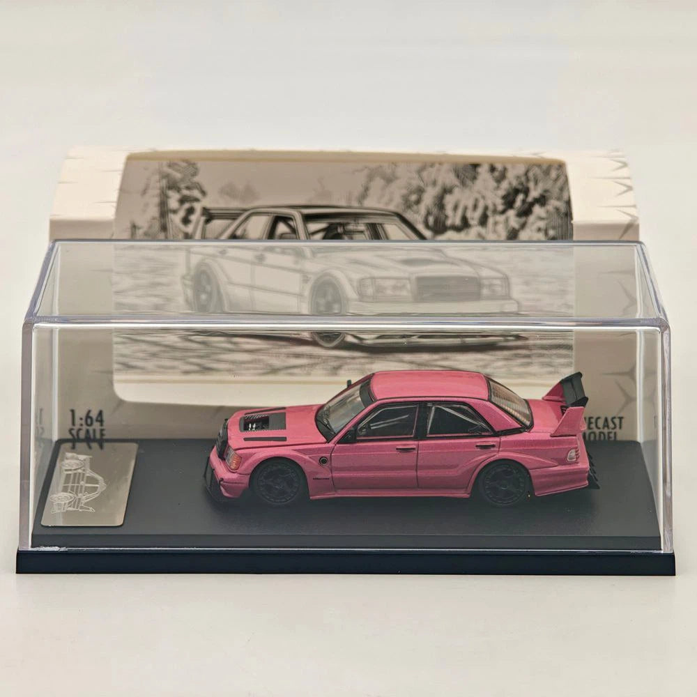 Rhino Model RM 1:64 W201 190E Modified Open Hood Diecast Model Car Limited Collection
