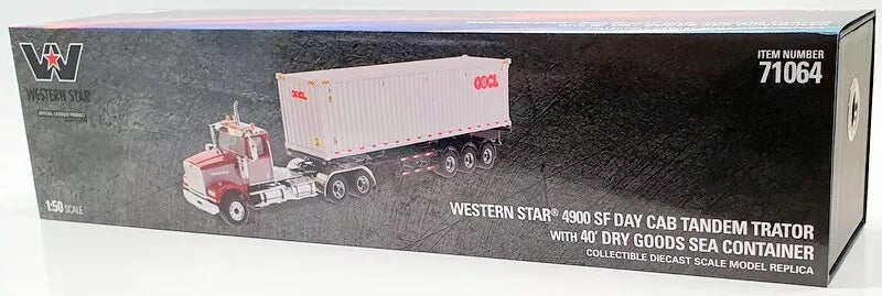 DM 1:50 71064 Western Star 4900 SF Day Cab 40ft Container OOCL Diecast Truck