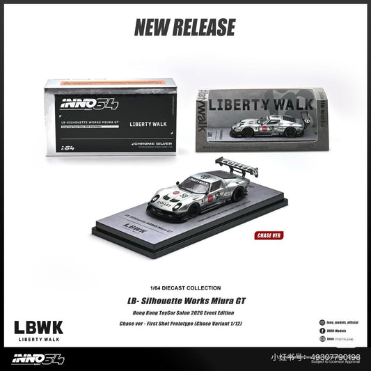 INNO64 1:64 LB-Silhouette Works Miura GT HK ToyCar Salon 2026 Diecast Model Gift