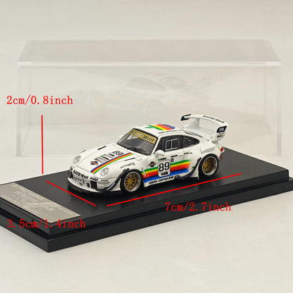 1:64 SW White 911 RWB 993 Apple #89 Racing Sports Model Diecast Metal Car In Stock - US