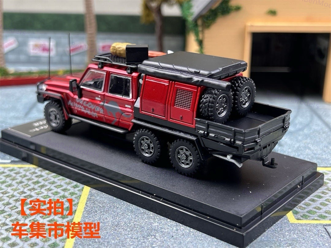 AM 1:64 Toyota Land Cruiser LC79 6X6 Double Cab Pickup Diecast Toys Car Model Gifts