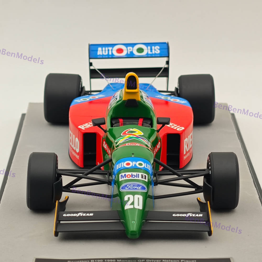 1/18 Tecnomodel Benetton B190 1990 Monaco GP Nelson Piquet #20 Resin Model Car