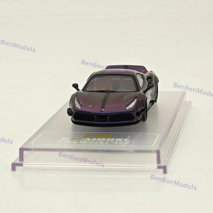1:64 CM Ferrari LB 488 Widebody Purple Super Racing Sports Model Diecast Car