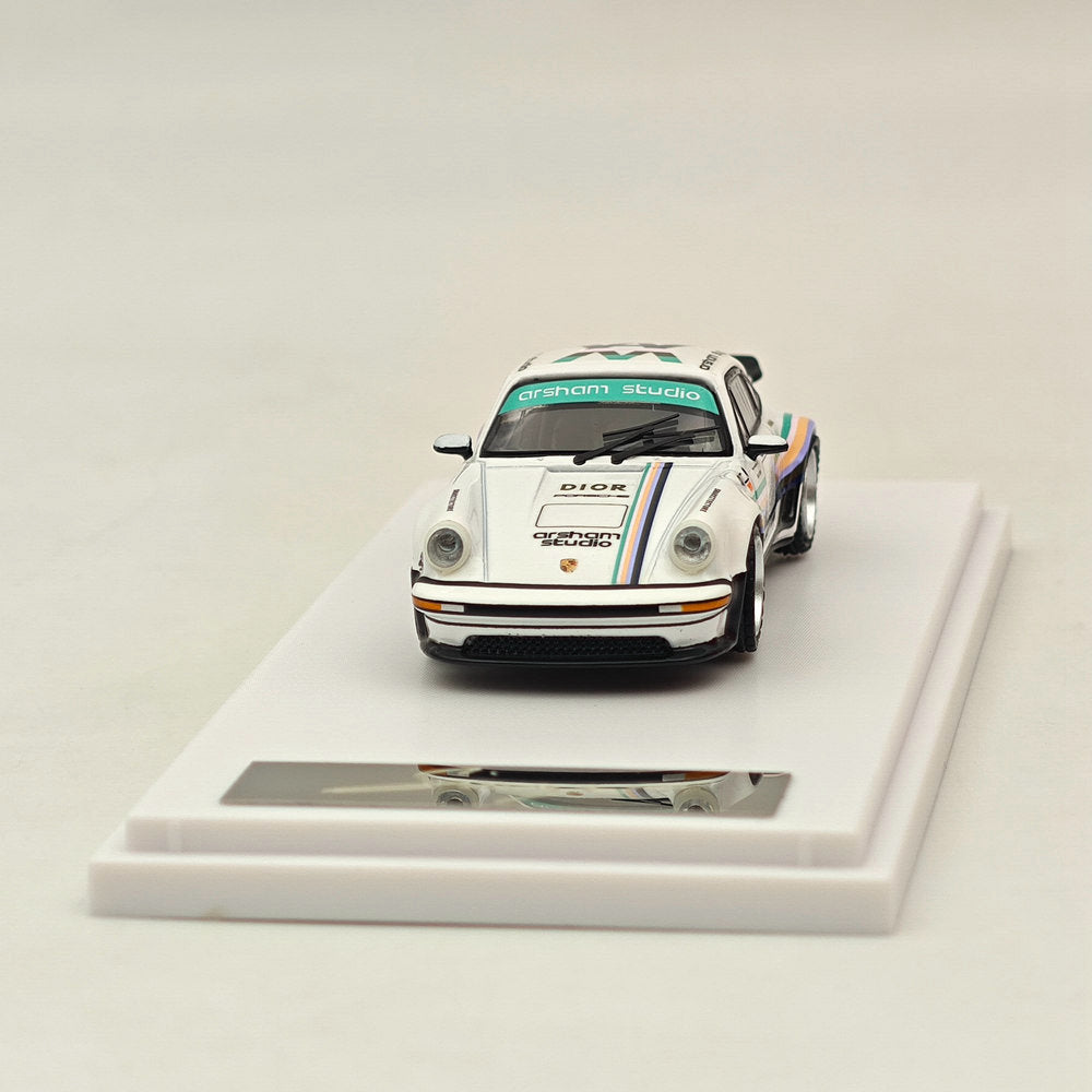 1/64 Ghost Player Porsche White Singer Turbo Study 930 Classic Sport Model