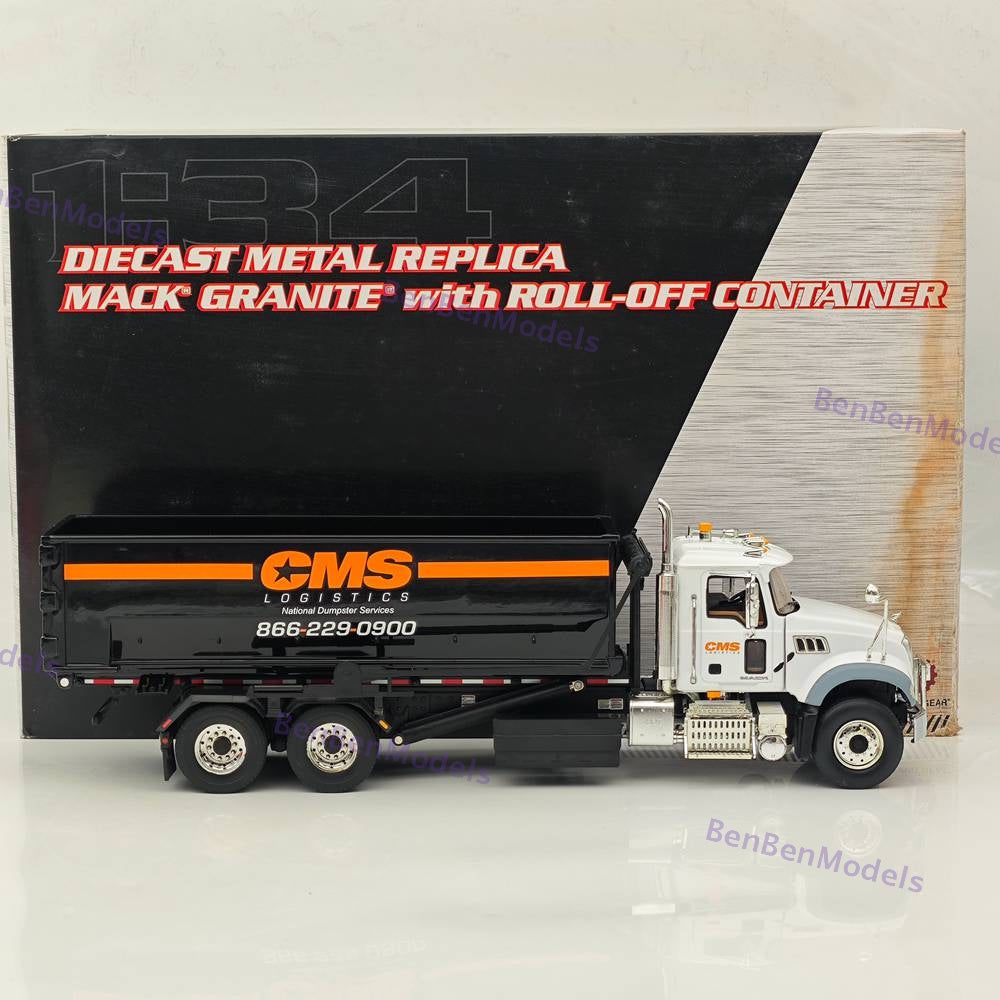 1:34 FIRST Mack Granite with Tub-Style Roll-Off Container DIECAST 19-4054 Used