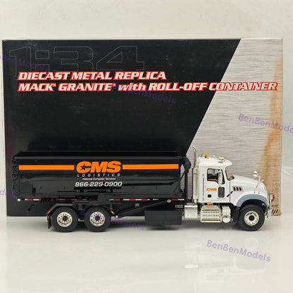 1:34 FIRST Mack Granite with Tub-Style Roll-Off Container DIECAST 19-4054 Used
