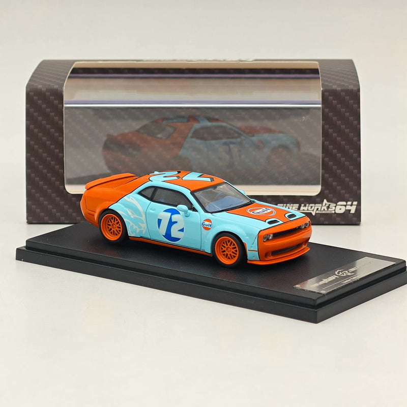 1:64 Fine works Dodge SRT Hellcat Muscle Sports Gulf Diecast Models Car