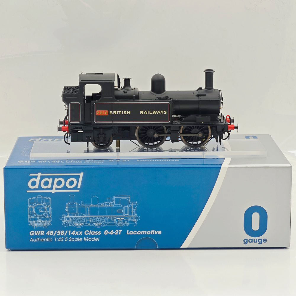 Dapol O Gauge 7S-006-053 58xx Class Steam Loco BR Lined Black 0-4-2T '5816' DCC