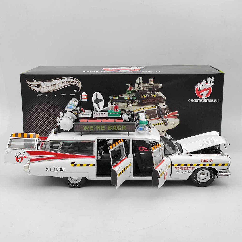 HOT WHEELS 1/18 Ghostbusters II ECTO 1A Elite X5470 Diecast Model Car