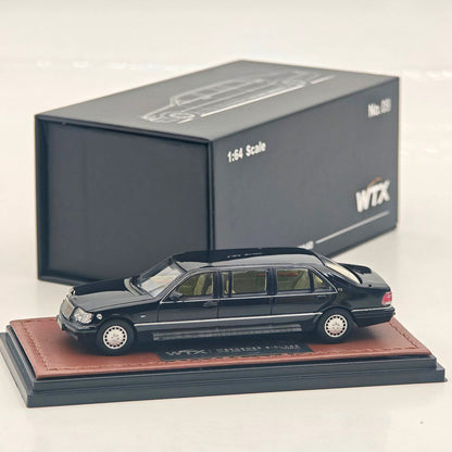 WTX 1 64 W140 S600 Stretch Limousine Black Diecast Model Collectible Display Car
